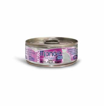 Консервированный корм для взрослых кошек Monge Cat Natural тунец с лососем 80 г