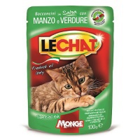 Консервированный корм для взрослых кошек Lechat Pouch паучи с говядиной и овощами 100 г