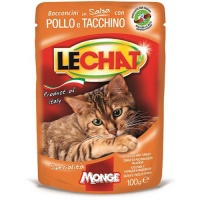 Консервированный корм для взрослых кошек  Lechat Pouch  курица и индейка 100 г