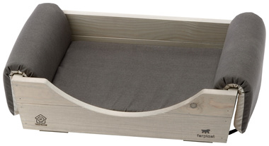 Лежак для собак Ferplast Kuna с мягкой съемной подстилкой, деревянный Kuna 70 (68х46хh17см)
