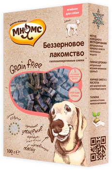 Лакомство для собак Мнямс Grain Free беззерновое, с ягненком 100 г