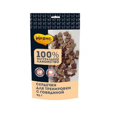Лакомство тренировочное для собак Мнямс сердечки с говядиной, 90 г