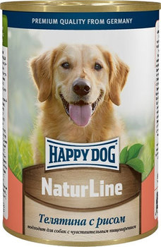 Консервы для взрослых собак Happy dog, телятина с рисом, консервы, фарш, 400 г