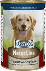 Консервы для взрослых собак Happy dog, телятина с сердцем, консервы, фарш, 400 г