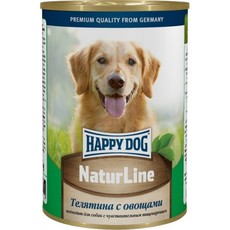 Консервы для взрослых собак Happy dog, телятина с овощами, консервы, фарш, 400 г