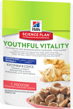 Влажный корм для кошек Hill's Science Plan Youthful Vitality старше 7 лет с лососем  85 гр