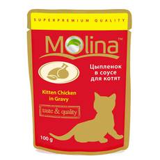 Влажный корм (пауч) для котят Molina Цыпленок в соусе 100гр