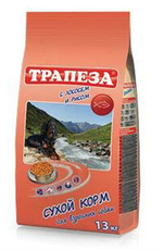 Сухой корм для взрослых собак Трапеза с лососем и рисом 13 кг