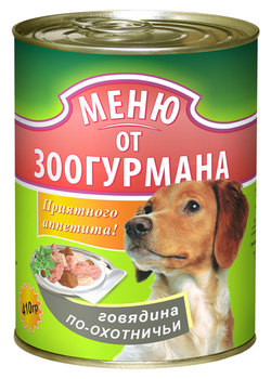 Консервы для взрослых собак Зоогурман с говядиной по-охотничьи, рубцом и печенью 410 г
