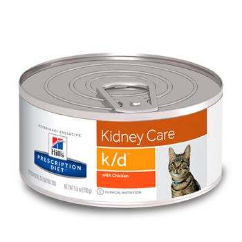 Влажный диетический консервированный корм для кошек при лечении заболеваний почек Hills к/d 82 гр, 156 гр