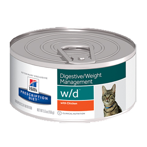 Влажный диетический консервированный корм для кошек при лечении сахарного диабета, запоров, колитов, контроль веса Hills w/d 156 г