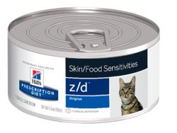 Диетический консервированный корм для кошек при острых пищевых аллергиях Hills z/d 156 г