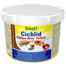 Корм, усиливающий окраску, для цихлид TetraCichlid Colour Mini Pellets (мульти шарики) 10л