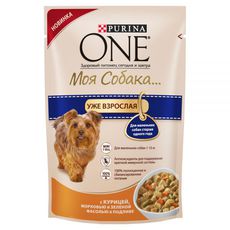 Консервы для собак Purina One Моя Собака курица, морковь, зеленая фасоль в подливе, 100 г