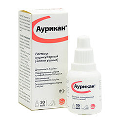 Капли ушные для животных Аурикан 20 мл