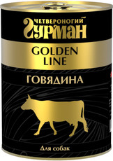 Консервы для взрослых собак Четвероногий гурман Золотая линия с говядиной в желе 340 г 
