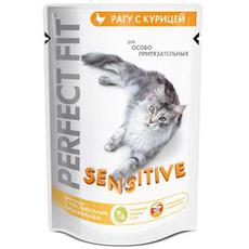 Perfect Fit Sensitive - Перфект Фит Сенситив корм для кошек с Курицей 100г пауч