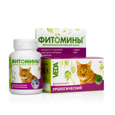 Витамины для взрослых кошек Фитомины с урологическим фитокомплексом, 50 г