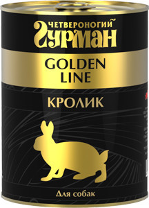 Консервы для взрослых собак Четвероногий гурман Золотая линия с кроликом в желе 340 г 12 шт