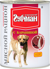 Консервы для взрослых собак Четвероногий Гурман мясной рацион с бараниной 850 г