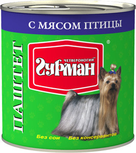 Консервы для взрослых собак Четвероногий Гурман консервы паште с мясом птицы 240 г 24 шт