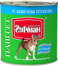 Консервы для щенков Четвероногий Гурман паштет с мясом птицы 240 г 24 шт