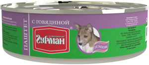 Консервы для щенков Четвероногий Гурман паштет с говядиной 100 г
