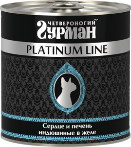 Консервированный корм для взрослых кошек Четвероногий гурман Platinum Line сердце и печень индюшиные в желе 240 г