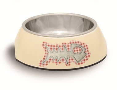 Миска для кошек Beeztees Miauw бежевая, 160 мл