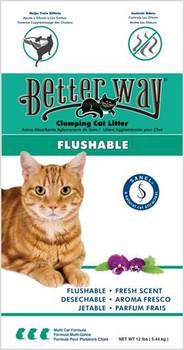 Наполнитель для кошачьего туалета Better Way Flushable комкующийся, цеолит 5,44 кг, 10,88 кг