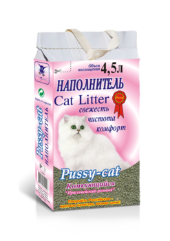 Наполнитель для кошачьего туалета Pussy-Cat комкующийся 4,5 л