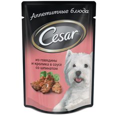 Консервы для собак Mars Cesar говядина, кролик, шпинат 100 г
