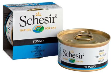 Консервированный корм для взрослых кошек Schesir на основе тунца 85 г