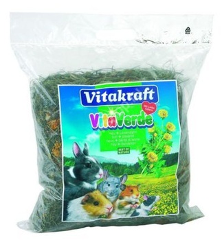 Сено для грызунов Vitakraft Vita Verde луговое, с цветами одуванчика,  500 г