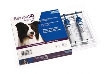 Капли инсектоакарицидные для собак весом от 10 до 25 кг Ceva Вектра 3D, 1 пипетка