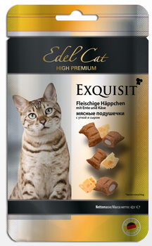 Лакомство для кошек Edel Cat мясные подушечки с уткой и сыром, 40 г