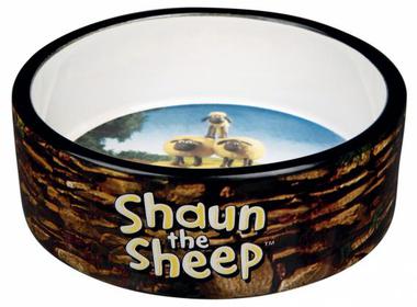 Миска для собак Trixie Shaun the Sheep, керамическая, коричневая 0,3 мл. и 12 см., 0,8 мл и 16 см.