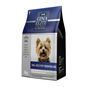 Сухой кормщенков мелких пород Gina Elite Small Breed Puppy Ocean Fish&Rice с океанической рыбой и рисом 1 кг, 3 кг, 20 кг