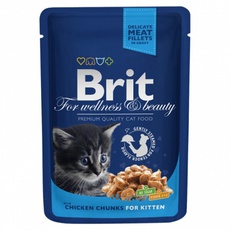 Консервированный корм для котят Brit Premium кусочки с курицей 100 г