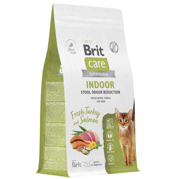 Сухой корм для взрослых кошек, живущих в квартире Brit Care Cat Indoor Stool Odour Reduction 400 гр, 1,5 кг