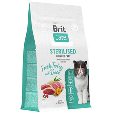 Корм для кастрированных котов Brit Care Cat Sterilised Urinary Care с индейкой и уткой