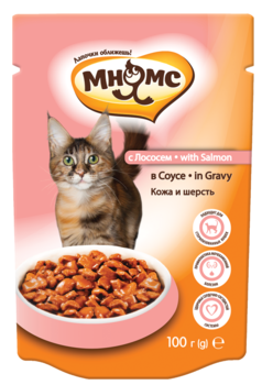 Консервированный корм для взрослых кошек Мнямс  с лососем в соусе 100 г