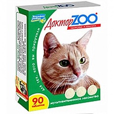 Лакомство для кошек Доктор Zoo здоровье и красота, таурин, L-карнитин, 90 таб