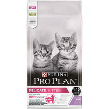 Сухой корм для котят с чувствительным пищеварением Purina Pro Plan Junior с индейкой 400 гр, 1,5 кг, 3 кг, 10 кг