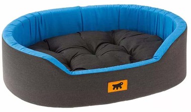Лежак Ferplast Dandy для собак и кошек с мягкой подкладкой (Черный с синим) 45, 55, 65, 80, 95, 110