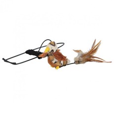 Игрушка для кошек Trixie птичка плюшевая, с перьями на резинке 17 см, 175 см