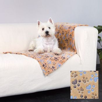 Подстилка - плед для собак Trixie Laslo, флис, бежевая, 100 x 70 см