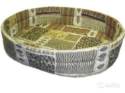 Лежак для кошек и собак Pushok, овальная, 42 x 54 x 15 см