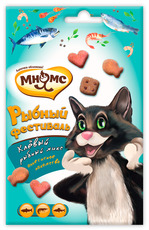 Лакомства для кошек Мнямс, лосось, креветки, форель, 50 г
