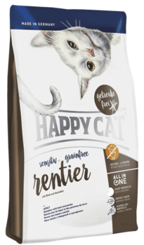 Сухой корм для взрослых кошек с чувствительным пищеварением appy Cat Sensitive Grainfree Оленина 1,4 кг